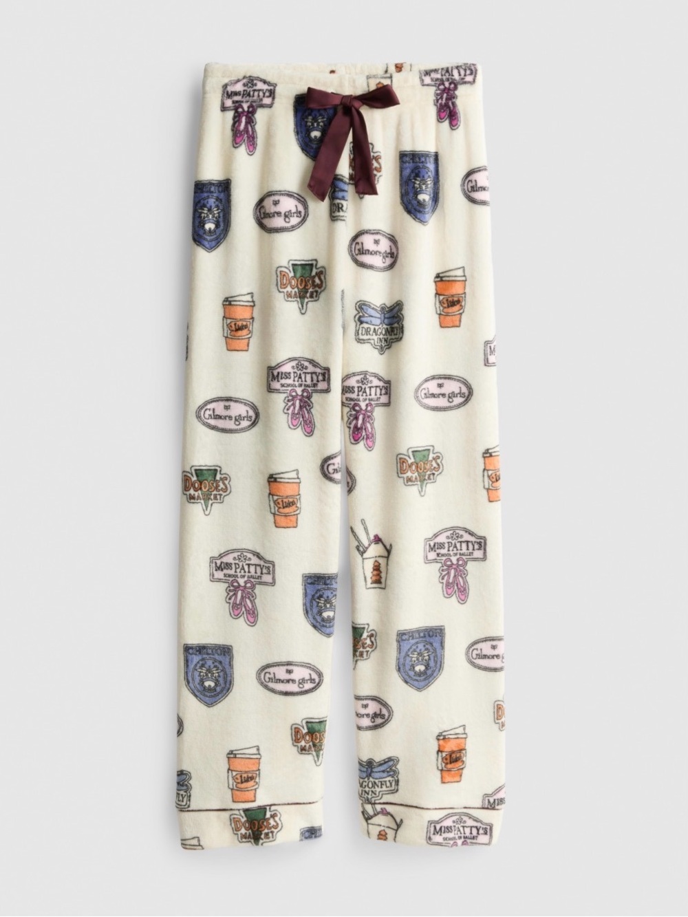 Primark Gilmore Girls Plush Wide-Leg Pajama Bottoms